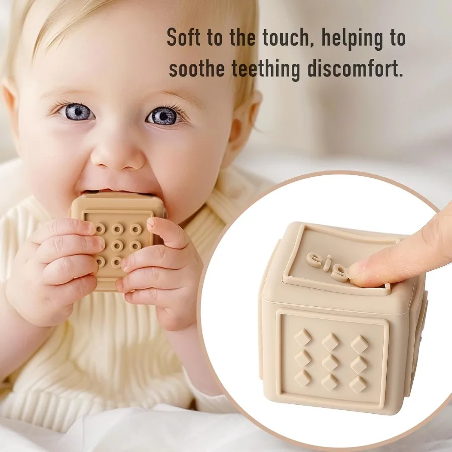 Soft Silicone Stacking Blocks for Babies and Toddlers: Gentle Teethers MontessoriInspired Educational Toys for Sensory Developm