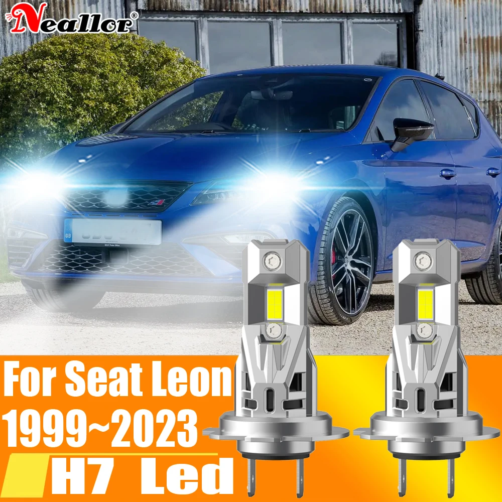 2pcs High Power H7 Led Headlight Canbus No Error H18 Car Bulb 6000K White Light Moto Diode Lamp 12v 55w For Seat Leon 1999~2023