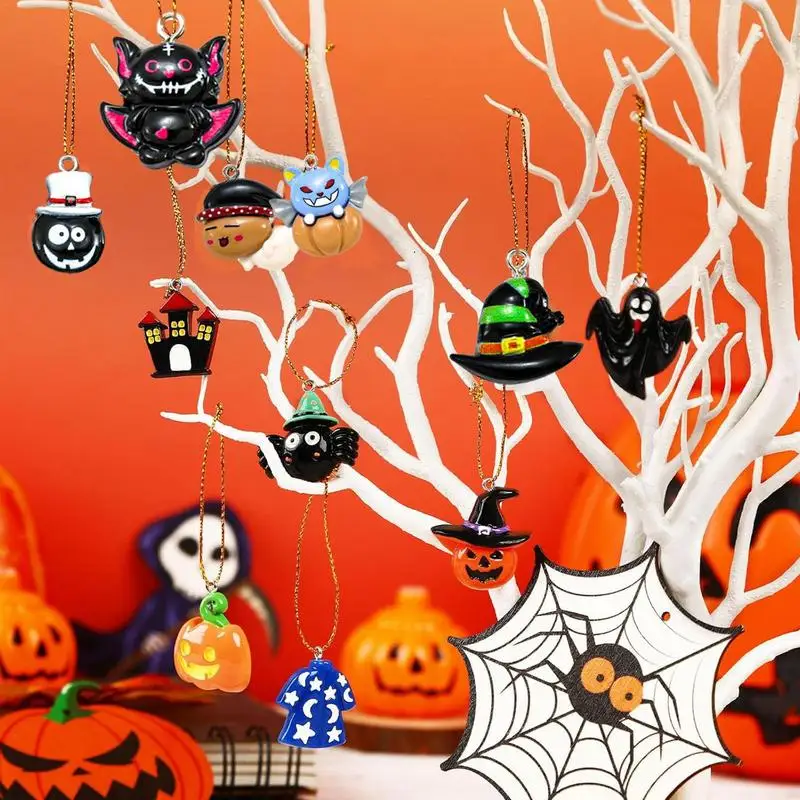 Halloween Resin Charm Set 3D Jewelry Making Miniatures Crafts Resin Bracelets Beads Decorations for Wreath Dress Earrings