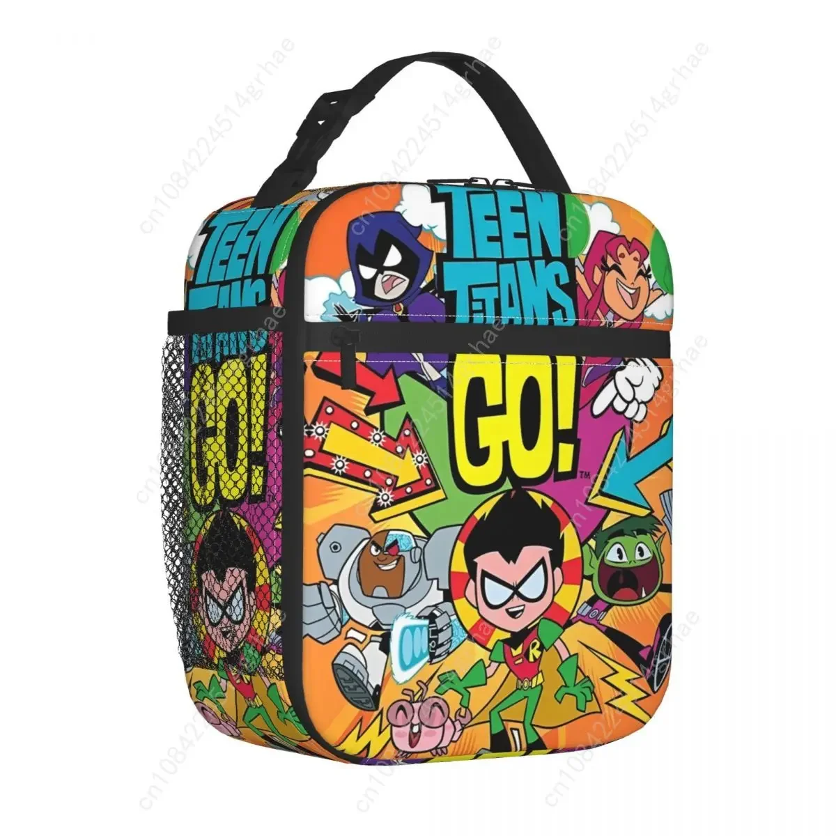 Torby termiczne na lunch dla nastolatków z motywem anime i mangi Teen Titans Go, izolowane, przenośne torby na jedzenie, termiczne pojemniki na lunch.