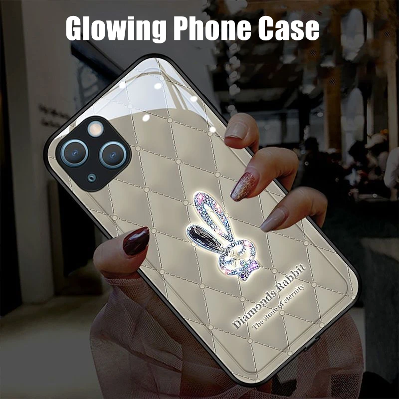 

Couple LED Light Glowing Luminous Phone Case for Huawei P30 40 50 60 Mate 30 40 50 Xiaomi 11 12 13 Redmi K50 Pro Plus Lite Ultra