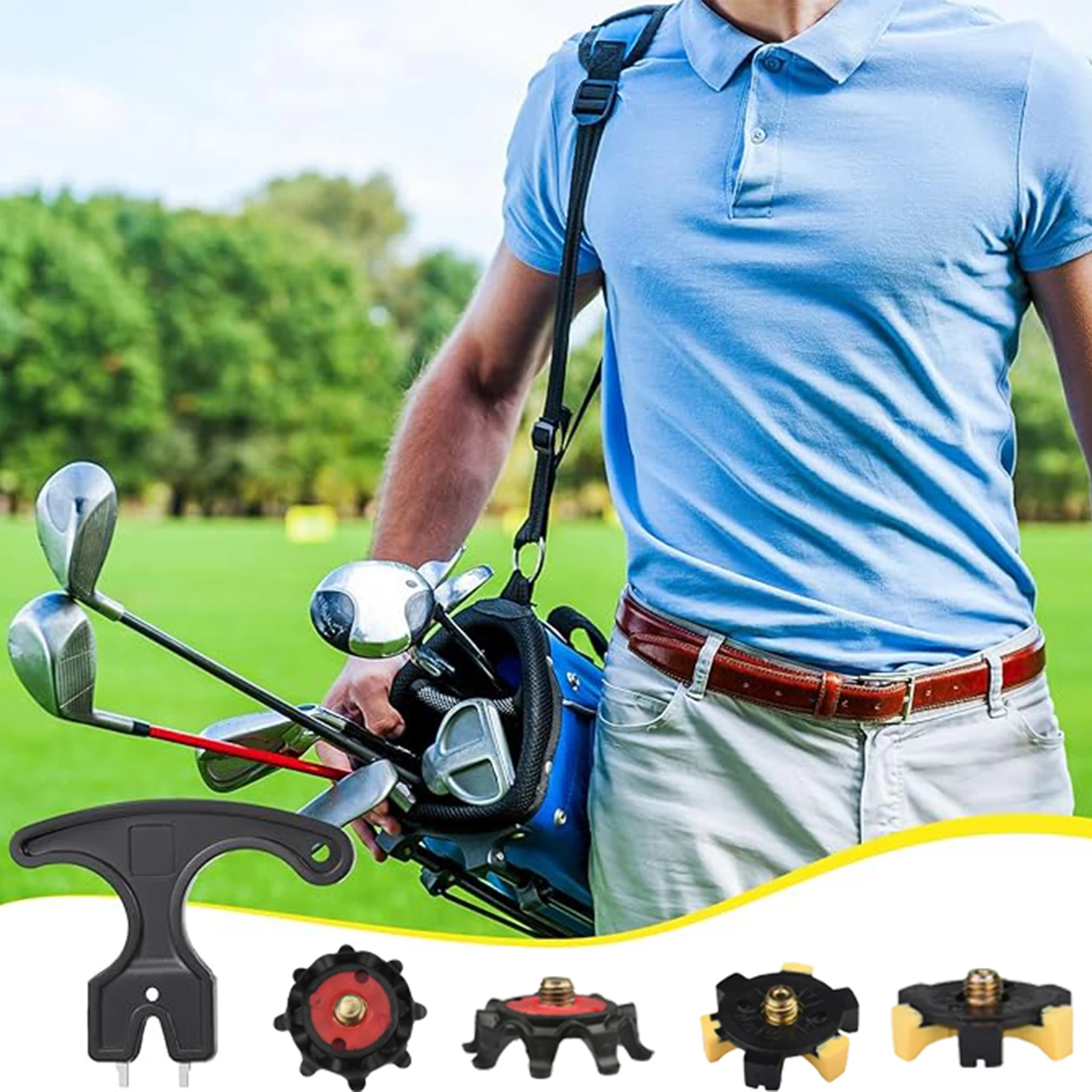 14-teilige Golfschuhnägel mit Metallgewinde (mit Schraubenschlüssel), rutschfeste Traktionsnägel für Golfschuhe und Golfzubehör – Detail 11