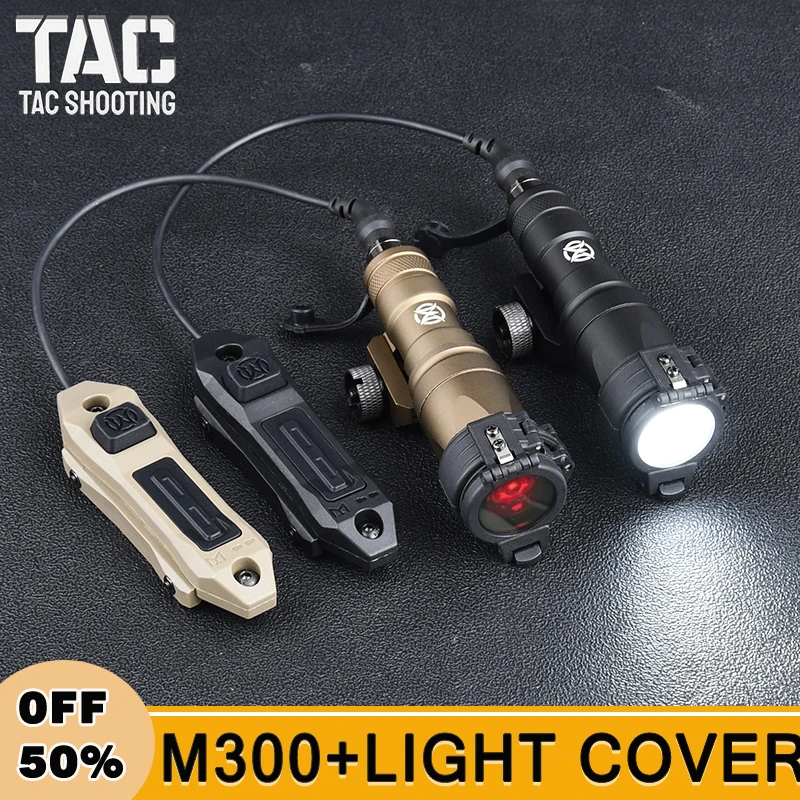 

Tactical SF Surefir M300 Flashlight WADSN M300A LED Hunting Weapon Scout Light Dual Function Switch With IR Fill Protector Cover