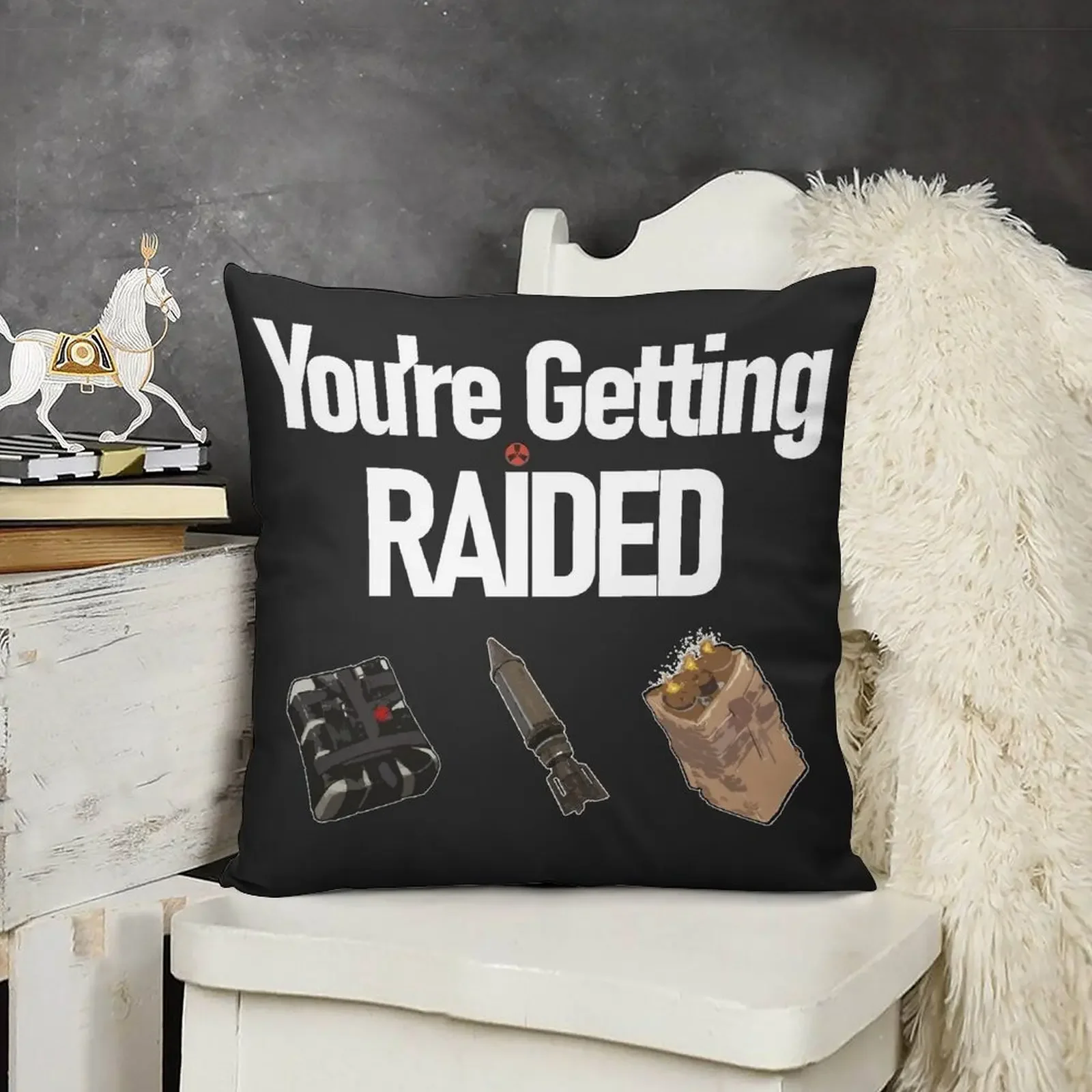 

Rust Getting Raided Explosives Throw Pillow Cusions Cover Sofa Cover Luxury Sofa Cushions pillow