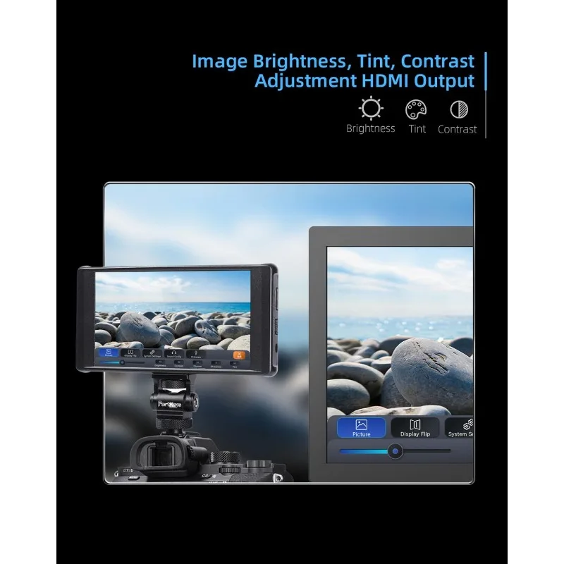 Moniteur de champ de caméra PT6, 5.2 pouces, 600 lentes, écran tactile, capture verticale, sortie LUT 3D étirée, gamut couleur large
