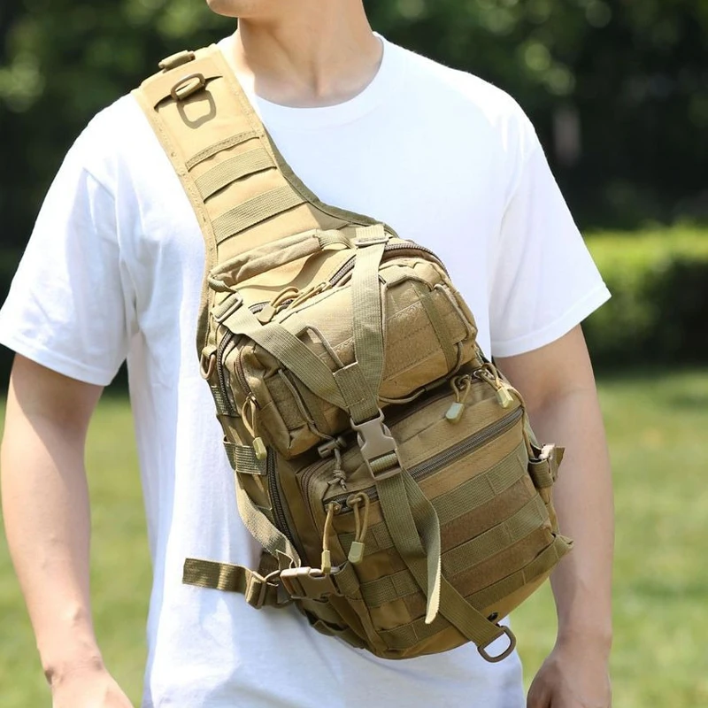 Men Sling Backpack Cross body Chest Bags Rucksack Nylon Military Travel Outdoor Sports Large Capacity Messenger Bag Knapsack