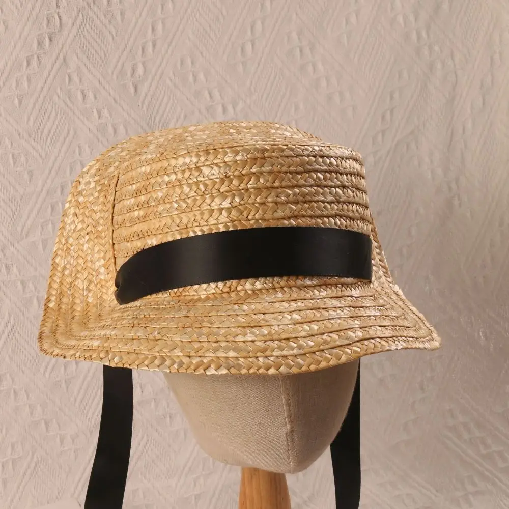 

Straw Weaving Girls Sun Straw Hat Adjustable Raffia Children Sun Hat Sun Protection Chin Straps Beach Sun Hat