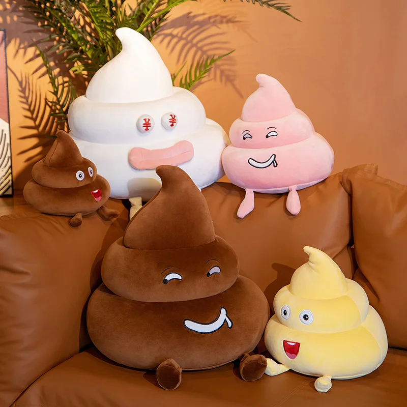 Nice 25cm/35/45CM Funny Poop Plushie Toys simulazione feci cuscino farcito morbido cuscino del divano creativo interessanti regali di compleanno