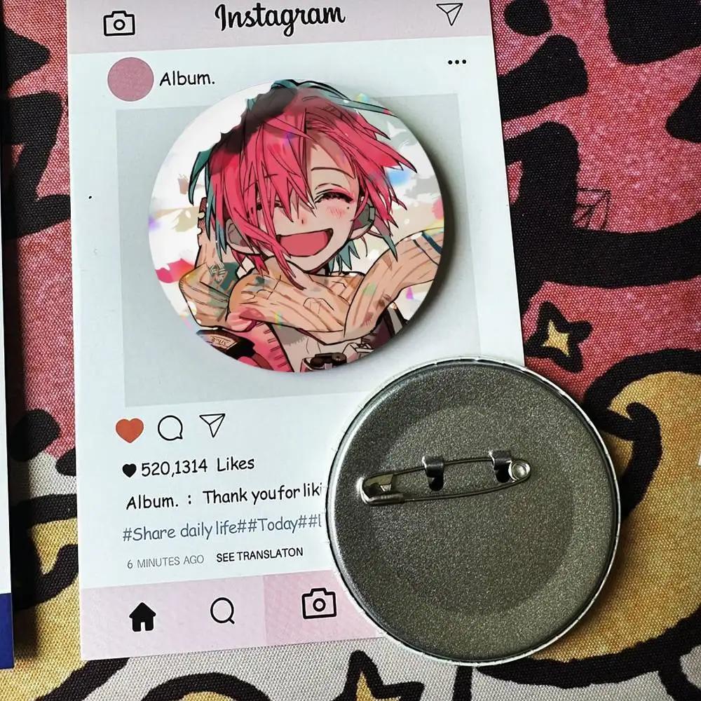 Anime Tbhk cute M-Mitsuba Laser Badge Applicable For Backpack Clothes Hats Decor Creative Accessories