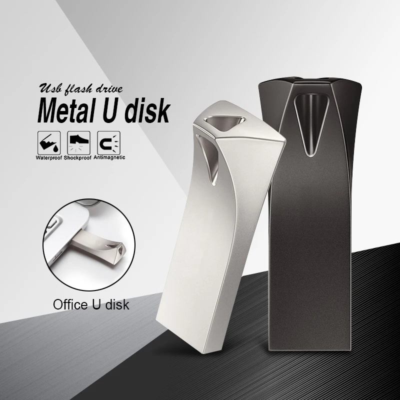 

Металлический U-диск 128 ГБ Портативный флэш-накопитель USB 2.0 Высокоскоростной водонепроницаемый 64 ГБ памяти 32 ГБ Memoria Usb флэш-накопители U-диск