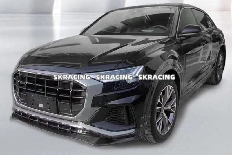 New Style Real Carbon Fiber BodyKit Front Lip Rear Bumper Roof Spoiler Wing For Audi Q8 2019-2022