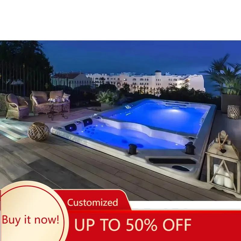 2026 New FL Customized Bathtub Endless Swimming Pool Outdoor Spa Pool Acrylic Massage Above Ground Outdoor Exercise Hot Tub Pool