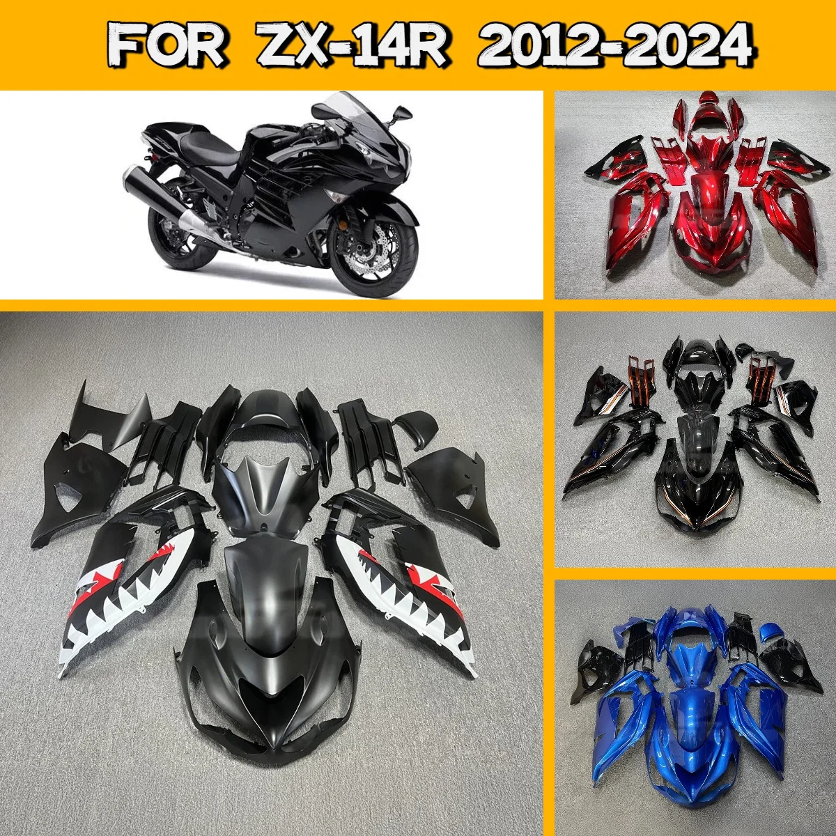 

2012-2024 ZX 14R Full Motorcycle Body Cover Fairings for 12-24 Kawasaki ZX14R High Quality Injection Fairing Kit