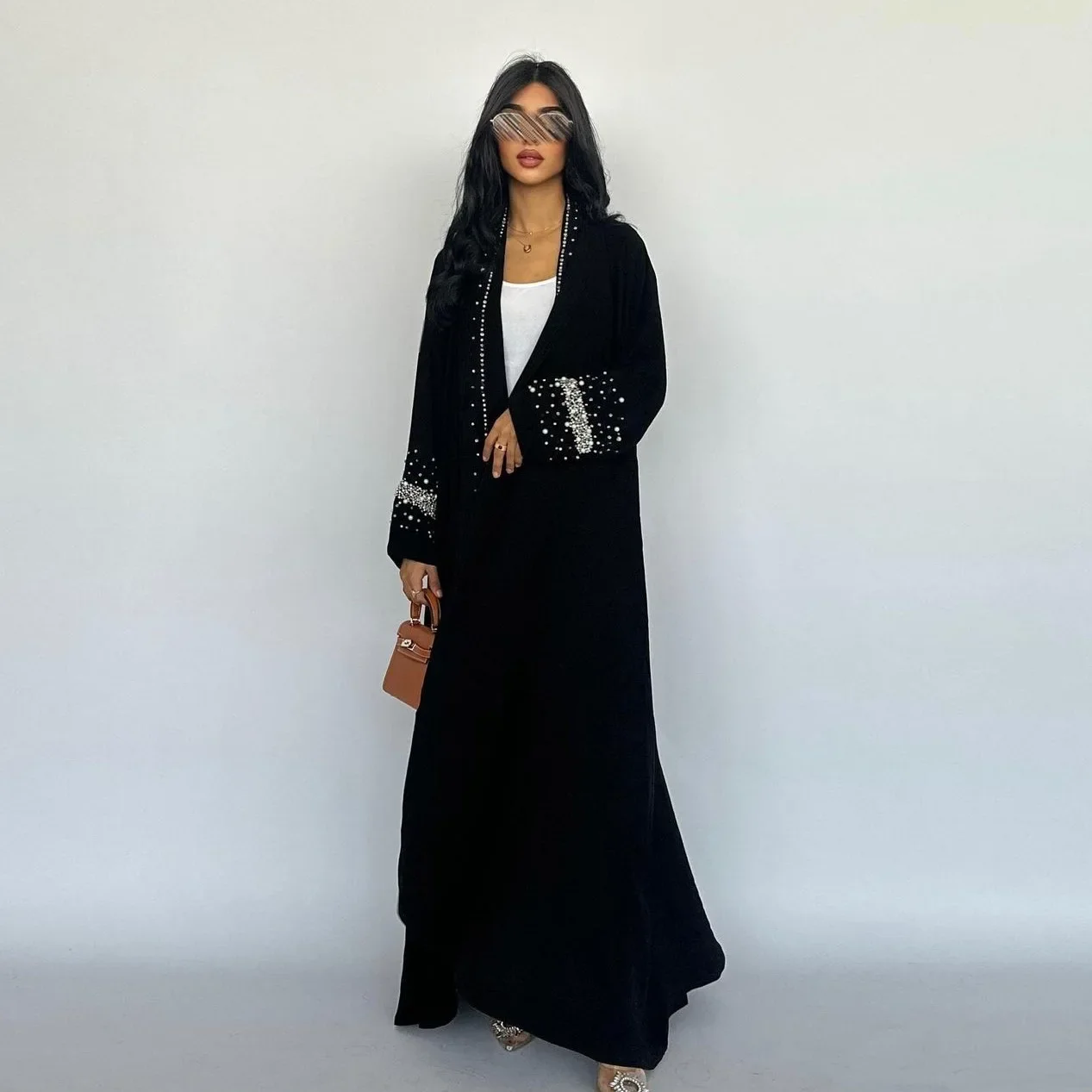 Women's Long Robe Solid Color Cardigan Design Loose Plus Size Middle East Dress with Hijab 2025 Spring New