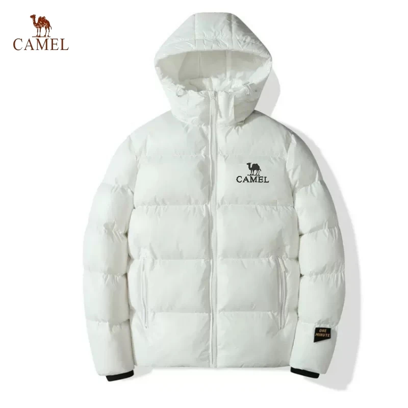 

CAMEL autumn and winter men's hooded goose down jacket luxurious, fashionable, casual outdoor waterproof and warm down jacket
