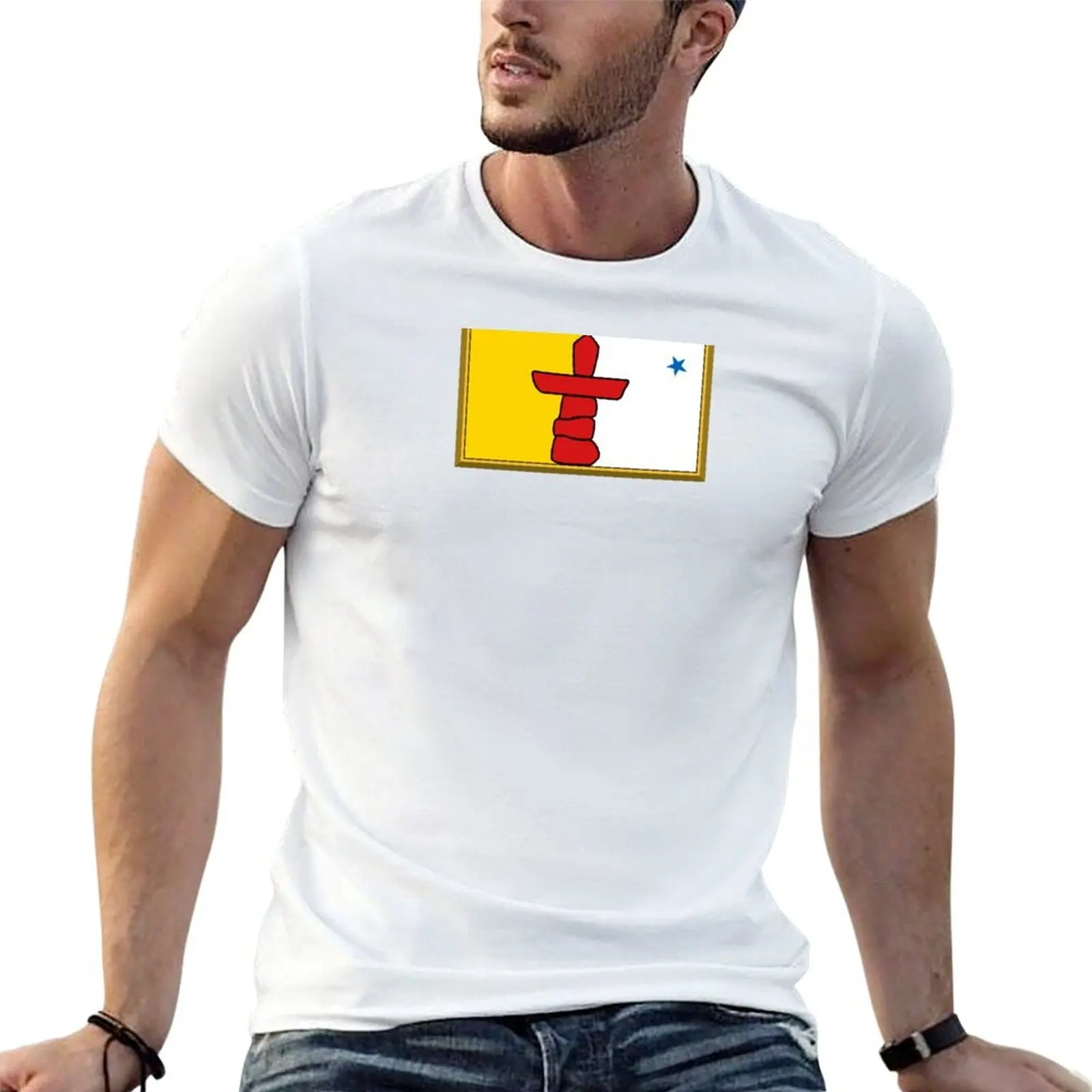 

NUNAVUT Flag Gifts, Masks, Stickers & Products (GF) T-Shirt man t shirt designer cotton tshirt 100% T-Shirt