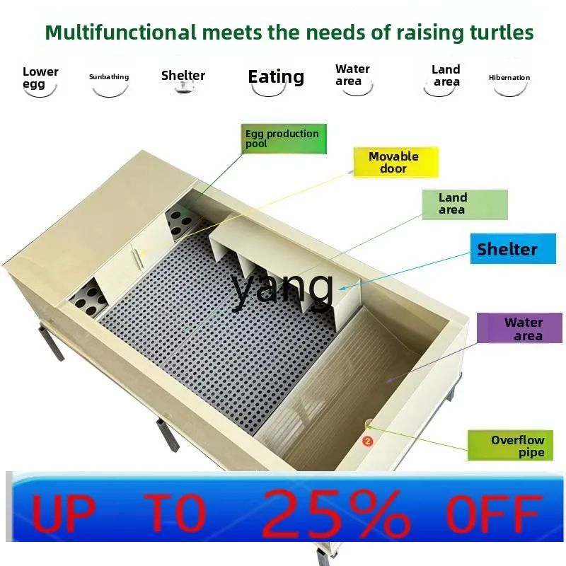 

Lhh semi-water tortoise ecological turtle pond household breeding box breeding turtle tank with backing plate