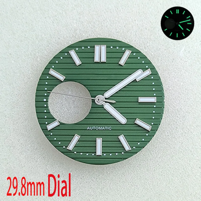 Аксессуары для мужских часов, 29,8 мм, циферблат часов, зеленый C3, светящийся, подходит для NH, автоматический механический 38, аксессуары для часов