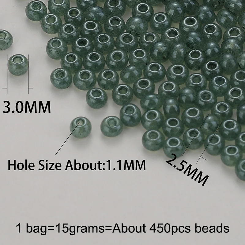 450 Pieces 3.0MM Round Seed Beads Boho Style Loose Beads For DIY Handwork Beading Jewelry 15grams/bag