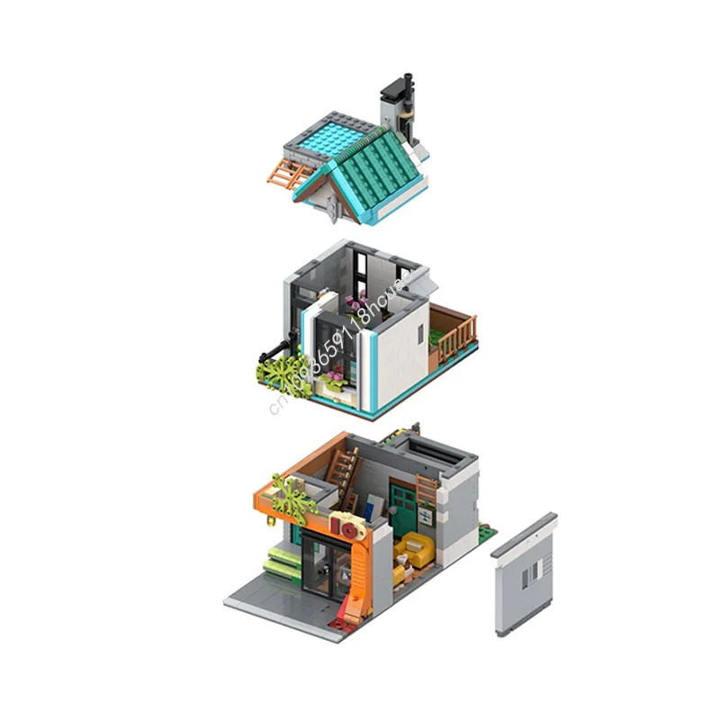 1676pcs MOC House No Modulared Model Building Blocks Construction DIY Christmas Gifts Idea Education Brick Toys Kids Birthday