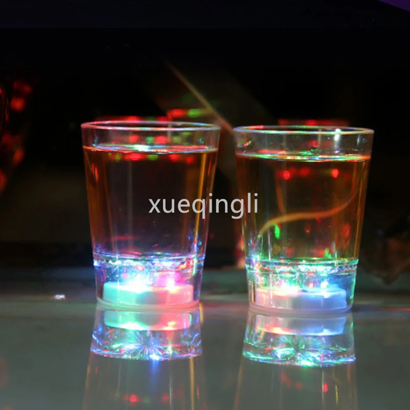 1pc New Colorful Glowing Cup Pour Water and It Lights Up Inductive Transparent Cup KTV Bar Color Changing Beer Cup 50ml