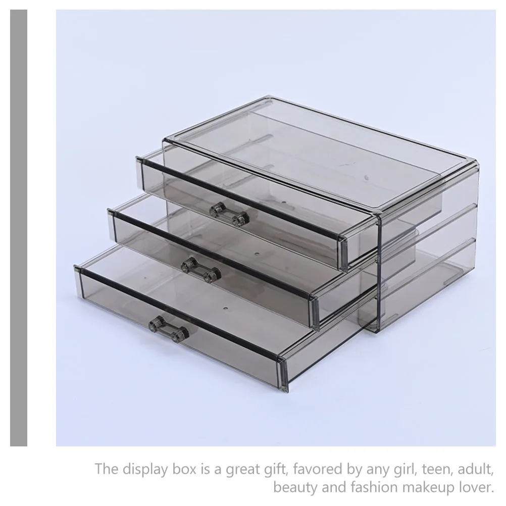 

Drawer Box Clear Desktop Organizer For Cosmetics Jewelry Makeup Brushes Transparent Storage Holder Nail Polish Eyeshadow