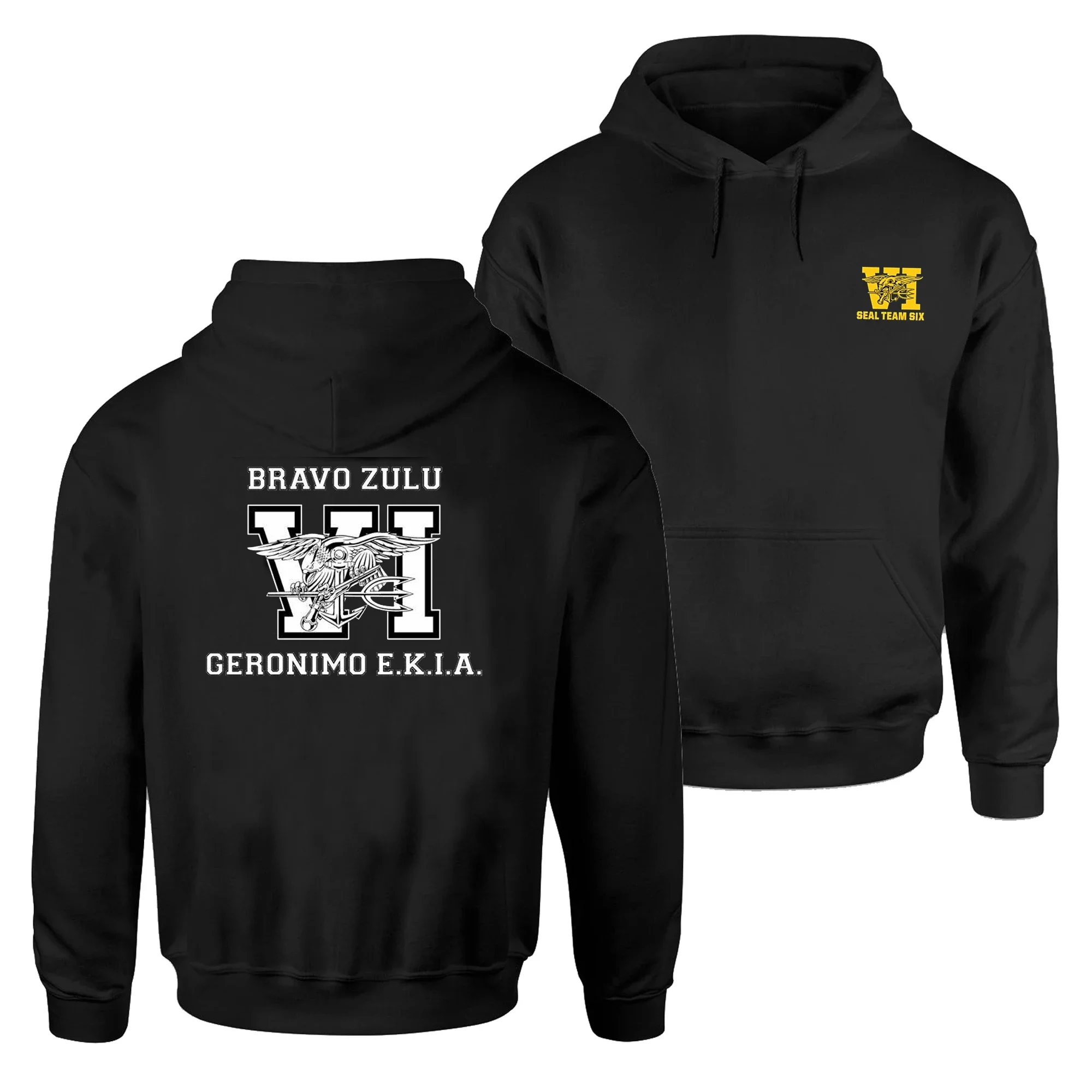 

Commemorative Bravo Zulu Naval Seal Team Six Pullover Hoodie 100% Cotton Comfortable Casual Mens Clothing Military Streetwear