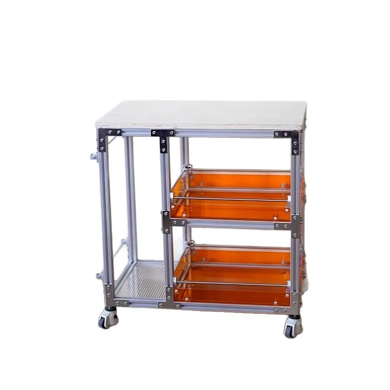 

Aluminum profile ocean plate tea cabinet Japanese movable trolley acrylic creative storage cabinet