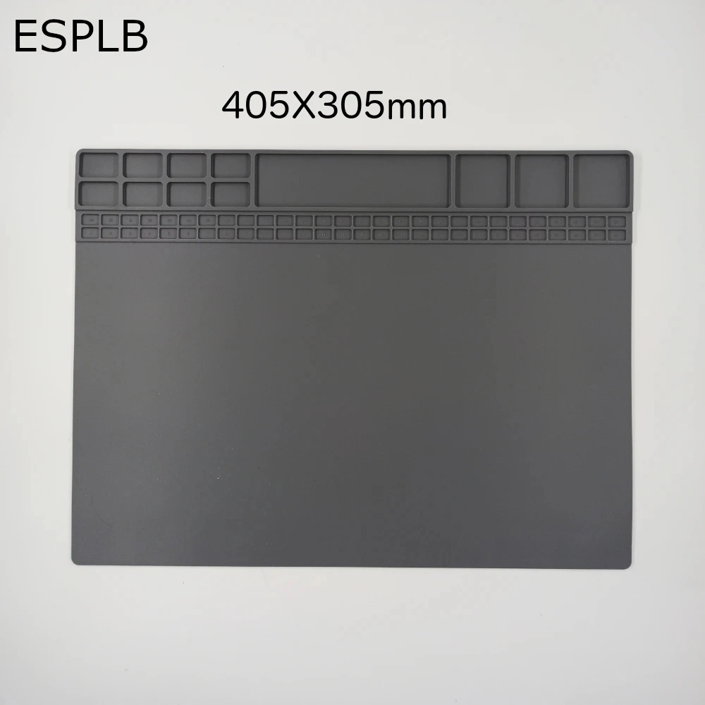 ESPLB 405X305mm Grey/Blue Pure Silicon High Quality Repair Pad Soldering Work Station Mat Silicon Welding Maintenance Platform