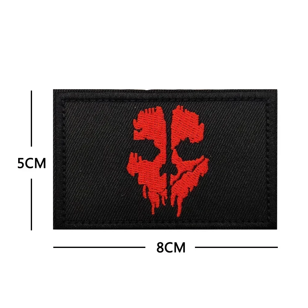 BACK HAND Call of Duty Ghost Mask Embroidered Patches for Clothing Hook Patch Morale Tactic Military Badges on Backpack Stickers