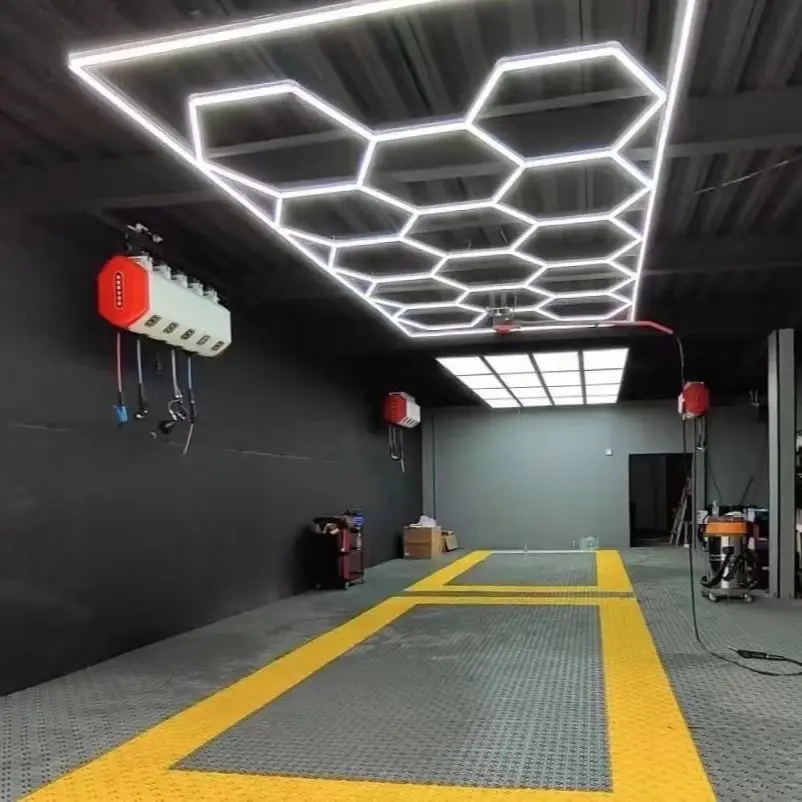 Imagem -06 - Honeycomb Led Luz de Teto com Moldura Garagem Hexagon Light Car Showroom 4s Workshop Anos de Garantia Dropship