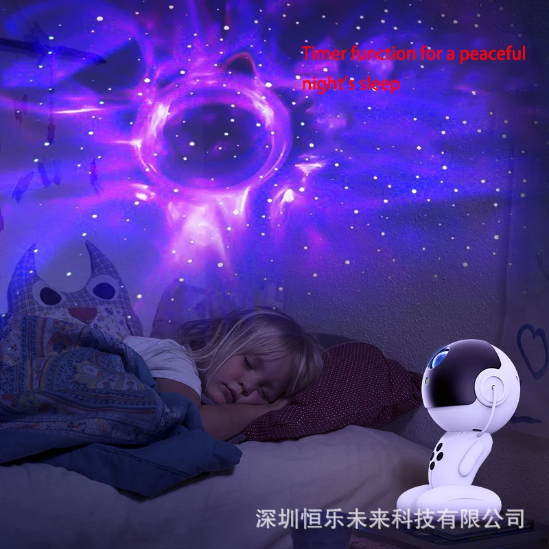 New Robot Galaxy Projector NightLightRemote Control Nebula Projection Light Bedroom Ambient Light Girls and Children\'s Favourite