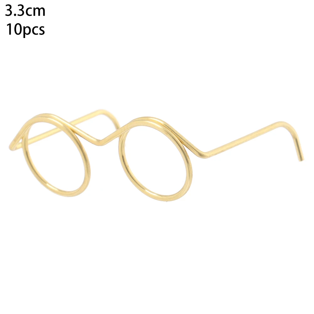 Accessories Alloy Cute Round Frame Gold Glasses Lensless