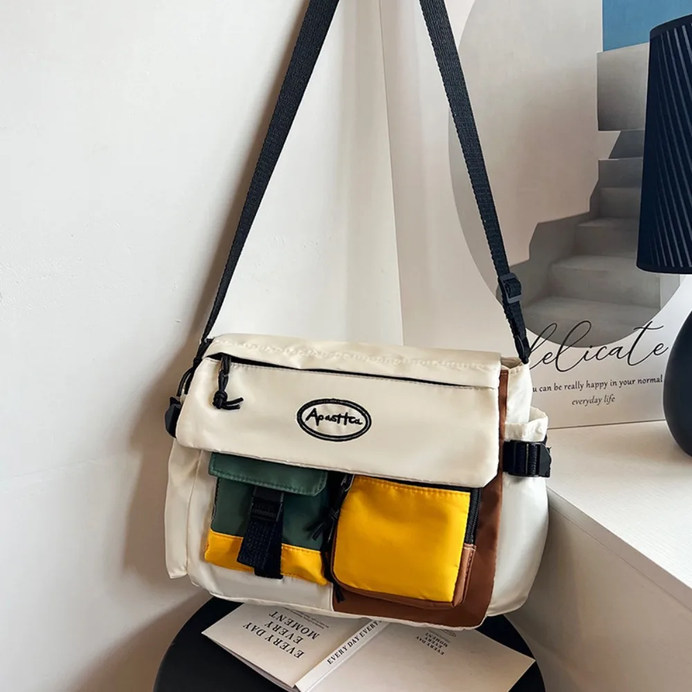 

Nylon Nylon Crossbody Bag Adjustable Strap Multi Functional Harajuku Messenger Bag Japanese Style Large Capacity