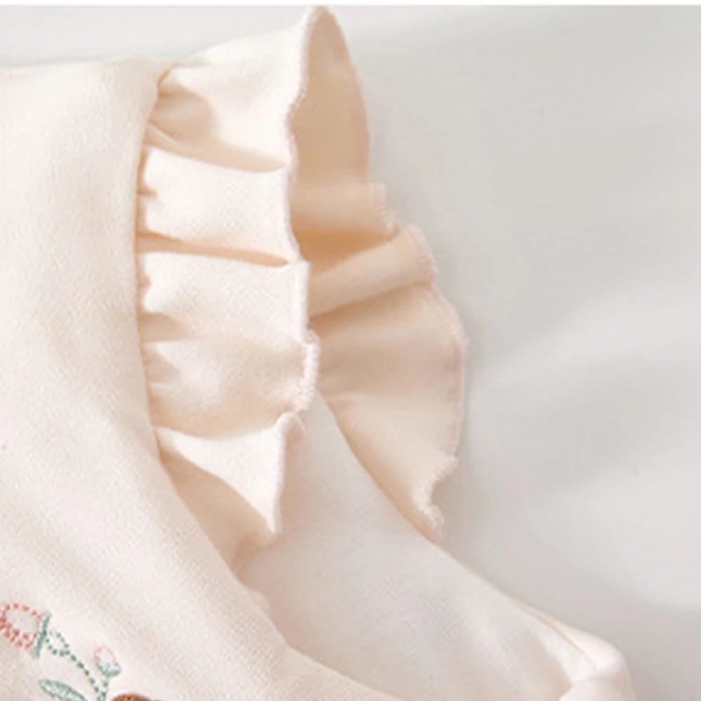 Baby Girl Vest Quilted Warm Autumn Winter Infant Clothing Ruffles Flower Embroidery Princess Christmas Baby Outerwear Waistcoat view 6
