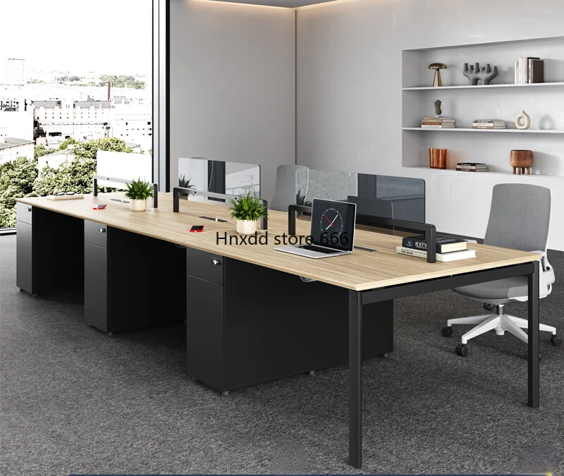 Staff office desk and chair combination is simple and modern