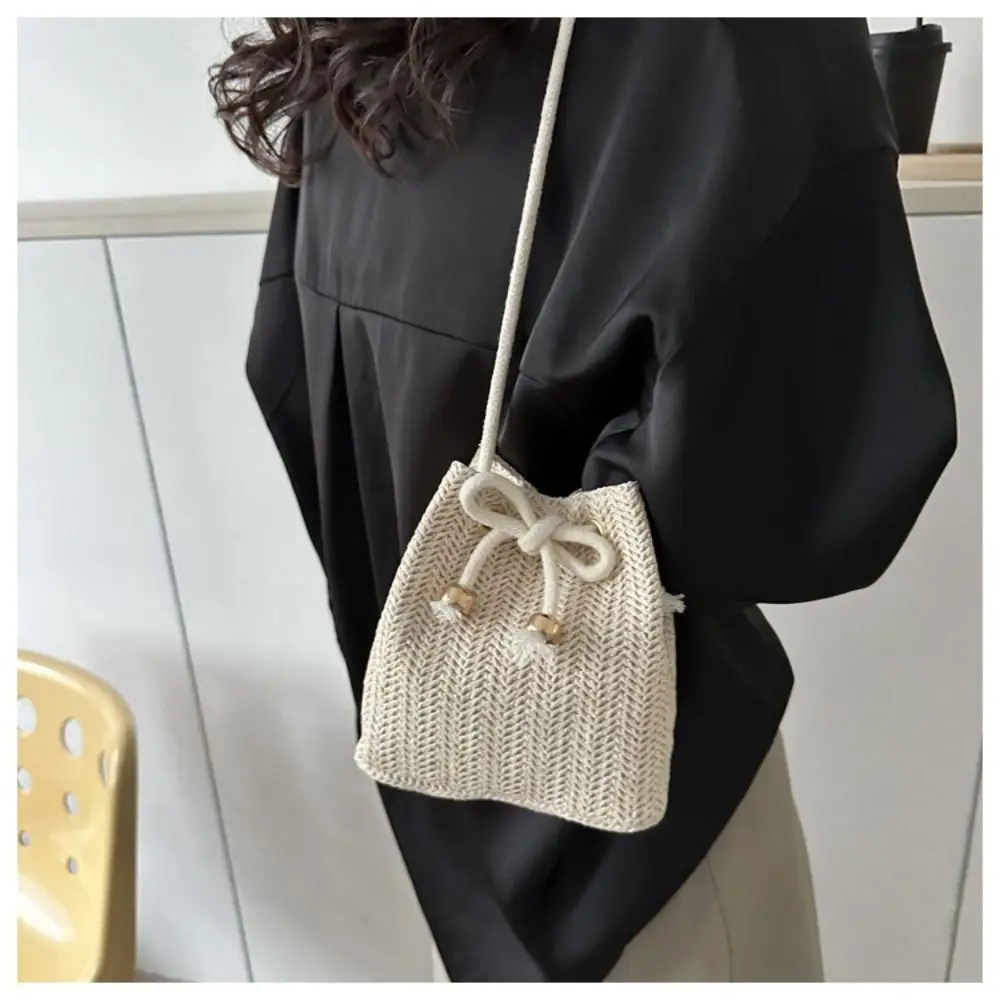 NEW Womens Cross Body Bag Soft Woven Straw Shoulder Bags Ladies Summer Beach Handbag Casual Female Satchels