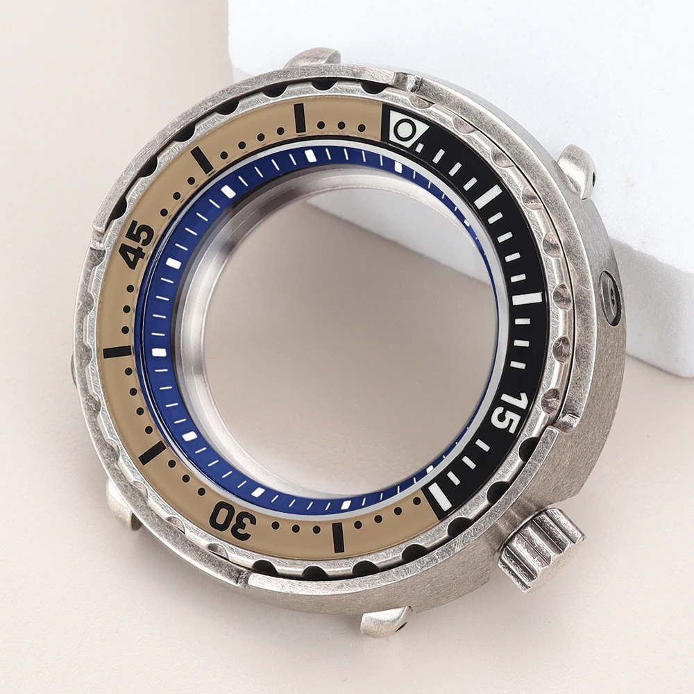 47mm Tuna Can SKX Watch Case C3 Luminous Bezel For Seiko NH35 NH36 NH38 NH34 Movement Repalcement Watch Parts 20ATM at 3.8 Crown image 3