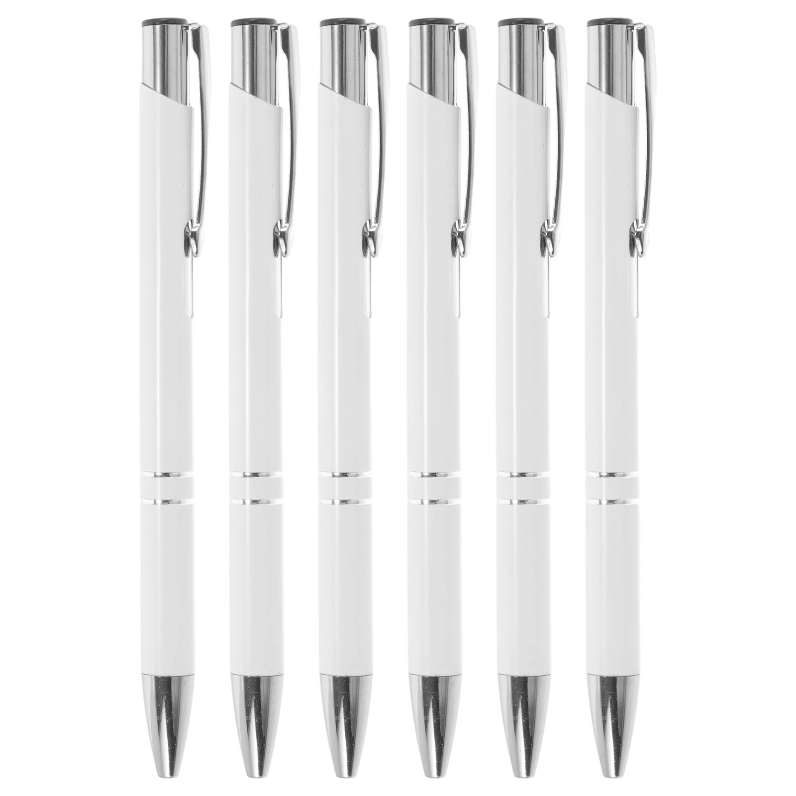 

6Pcs Metal Ballpoint Pens Retractable Premium Weight Comfort Grip for Business Office School Use Fine Tip Black