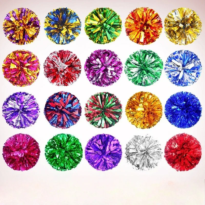 1Pair 30cm Cheerleader Pom Poms Ring Style for Girls Team Sports Game Big Match Cheering