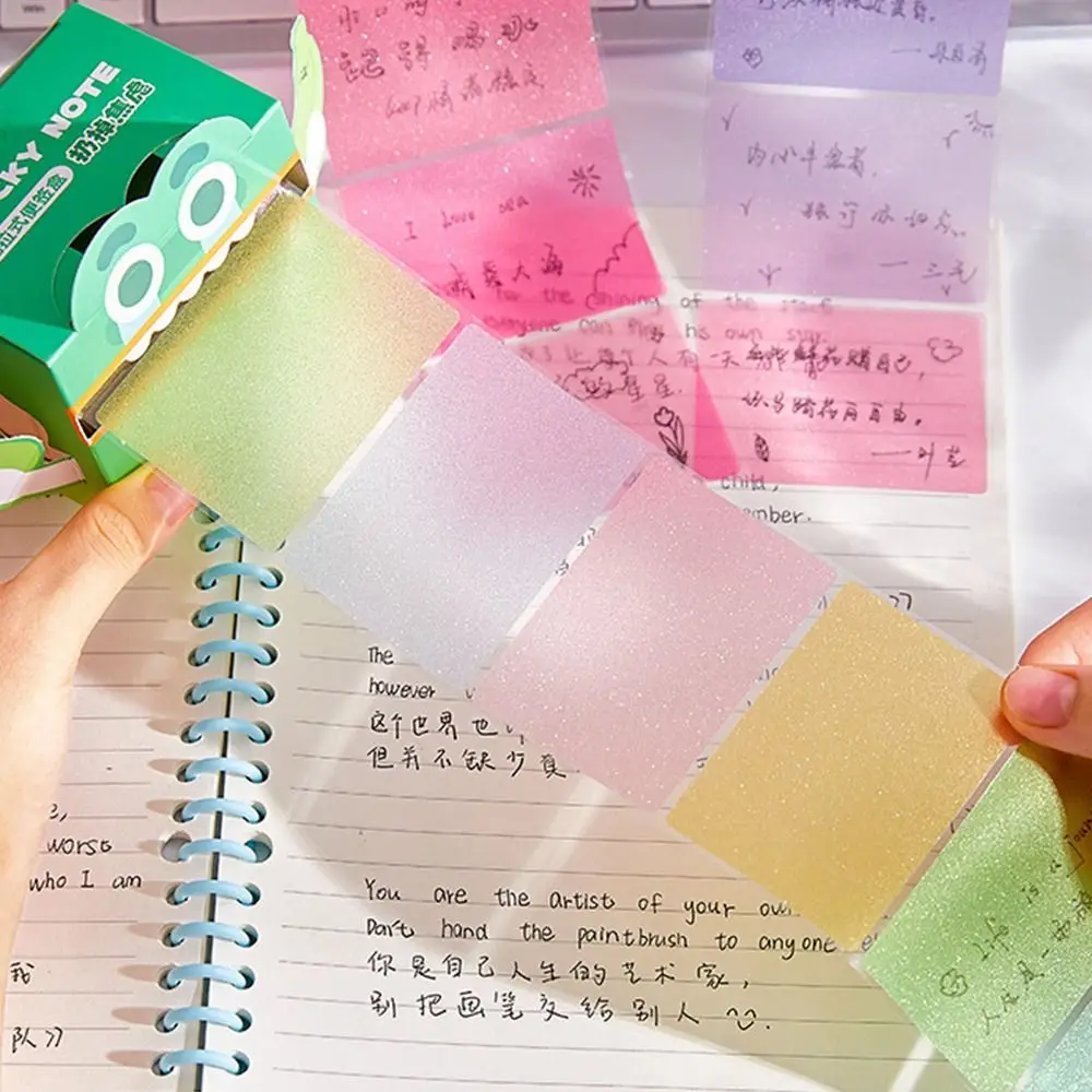 

Kawaii Pull-out Sticky Notes Pearlescent Creative Colorful Memo Pad Pullable Full Adhesive Square Writing Pad School Supplies