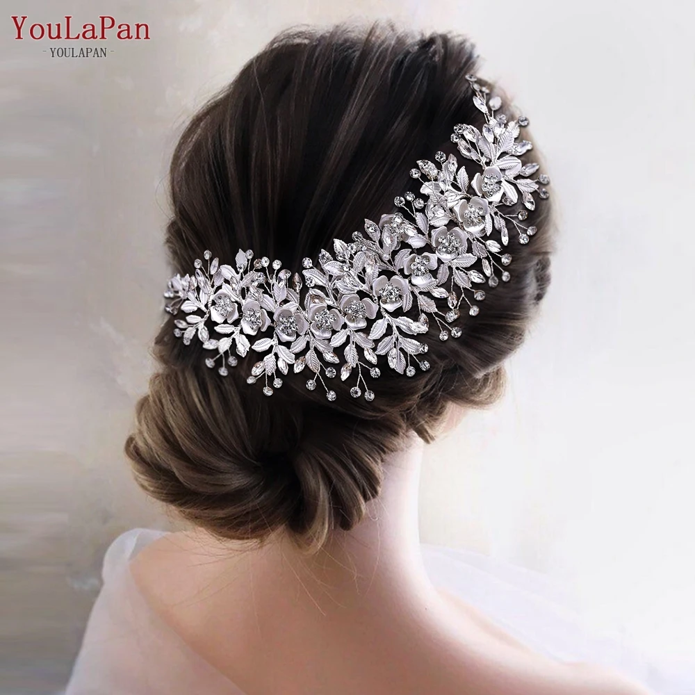 YouLaPan Europe Bridal Hair Accessories Wedding Headpiece Bridal Headband Alloy Flower Women Headwear Bridesmaid Headdress HP349