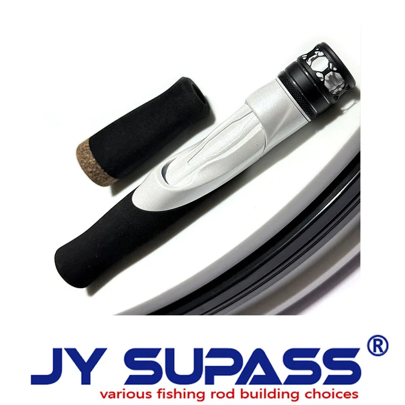 JY SUPASS GSS shiny white color reelseat fishing rod building  spinning reel seat eva handle set