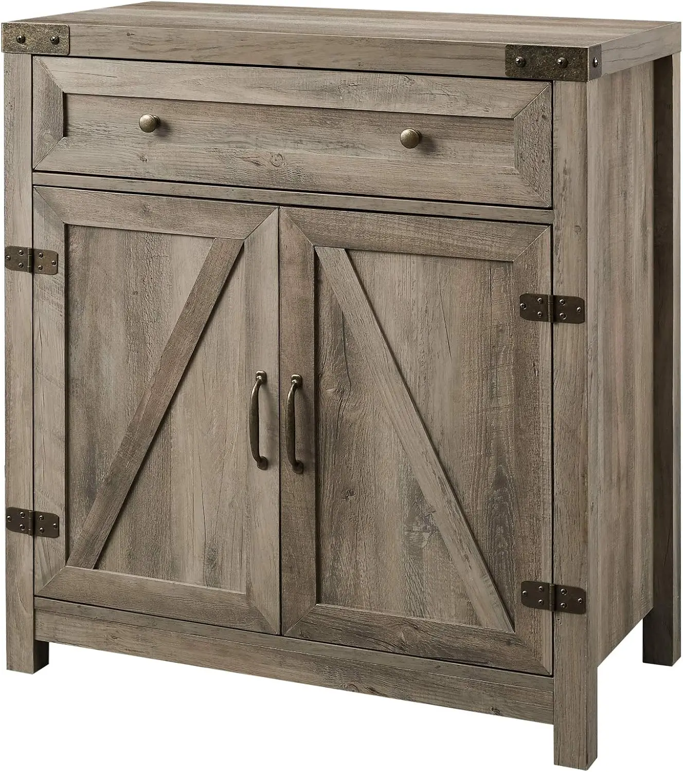 

Modern Farmhouse Double Barn Door Accent Cabinet, 30 Inch