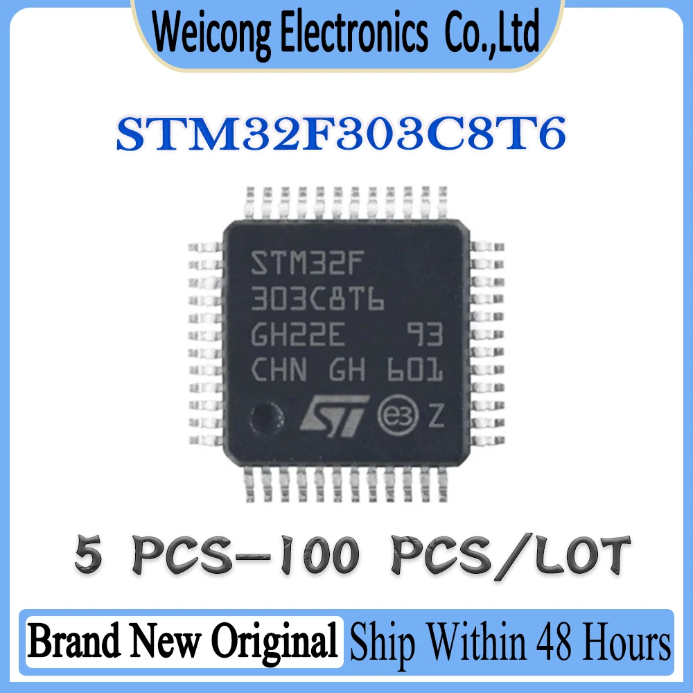 Nouvelle puce IC MCU d'origine, STM32F303C8T6 STM32F303C8T STM32F303C8 STM32F30255.STM32Folympiques STM32F STM32 STM LQFP-48