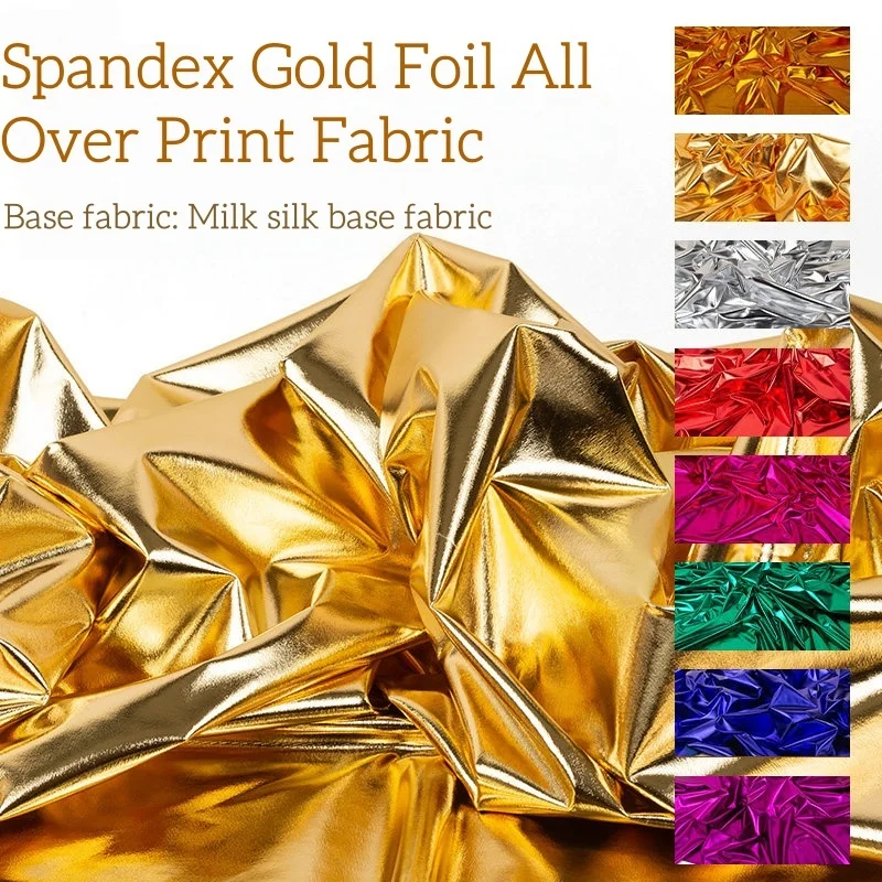 

High-stretch Spandex Fabric With Hot-stamped Sequins Solid Color Knitted Base For Wedding Decorations Apparel Sold By The Meter