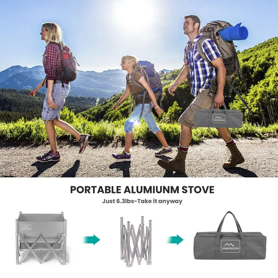 Портативная костра, уличная настольная костра 18 дюймов, камины из нержавеющей стали 304, дровяные камины, складная всплывающая костра для костра