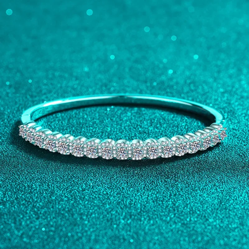 18K gold plated PT950 platinum bracelet fully inlaid with 2.48 carat moissanite bracelet full of stars simple high-end design