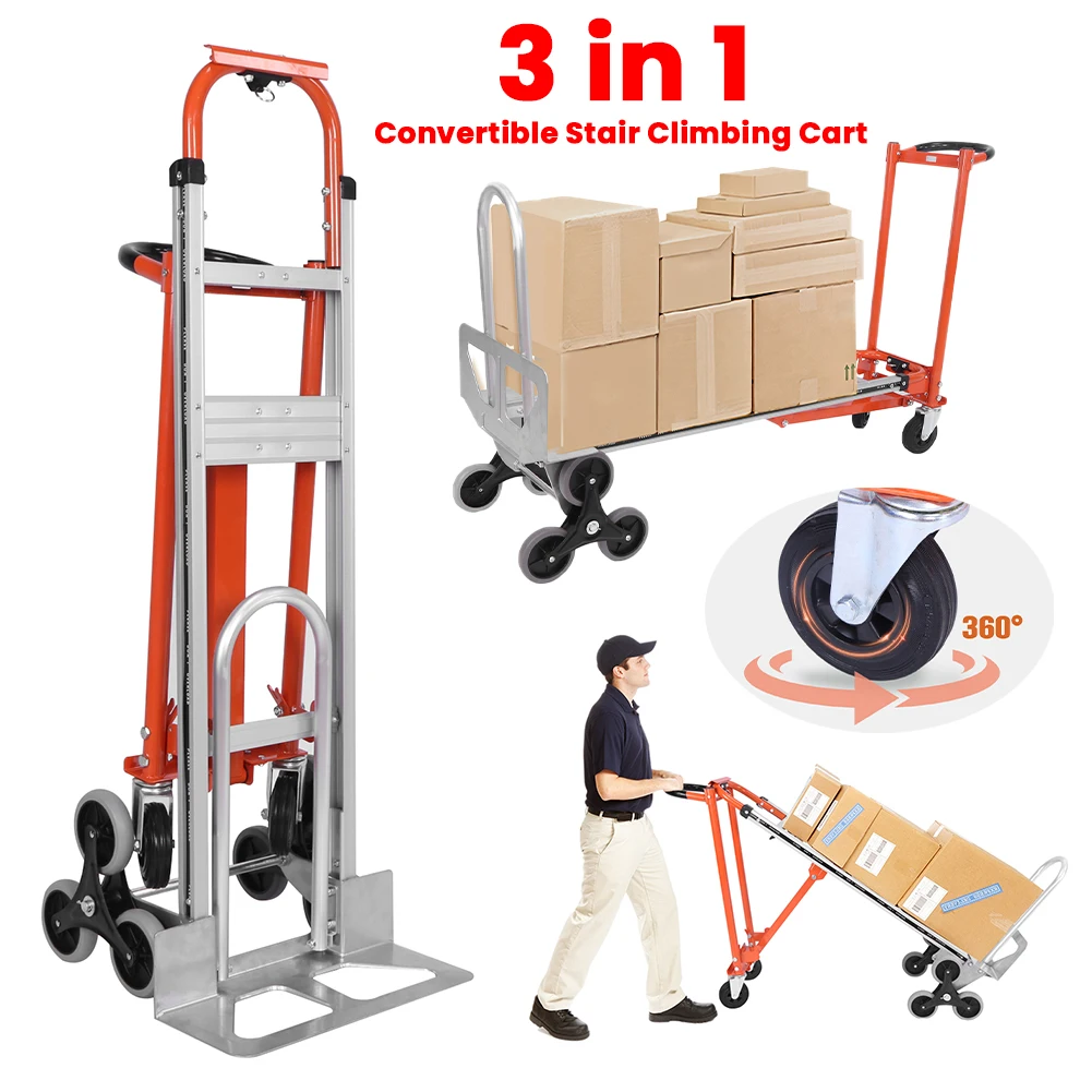 

Тележка-лестницеход 3-в-1, складная, усиленная, с двумя ручками, прочная, для перемещения грузов на складе