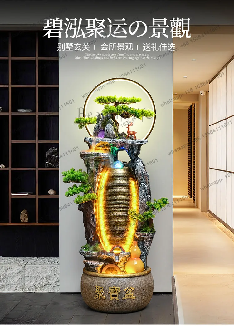 Rockery, flowing water make money, fountain, circulating water office, interior landscape decoration, floor ornament
